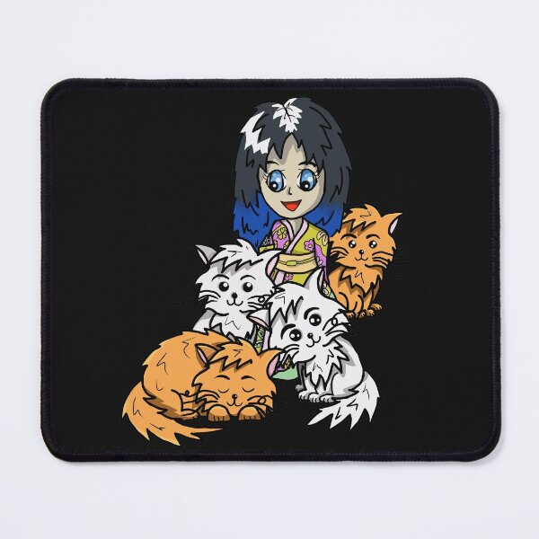 Item preview, Cute cats with a kawaii girl in a kimono designed and sold by CuisineCat.