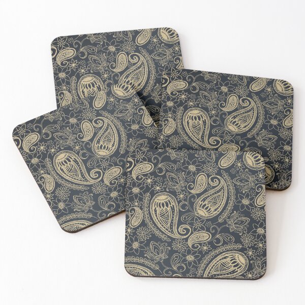 Item preview, Classy Gray Gold Glitter Paisley Floral Pattern designed and sold by InovArtS.