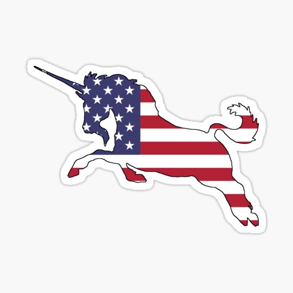 American Flag – Unicorn Sticker
