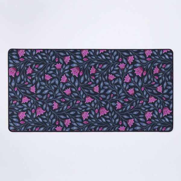 Magenta Floral Desk Mat