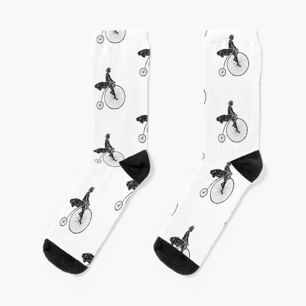 Frau auf Hochrad | Woman on a Penny-Farthing bicycle Socken