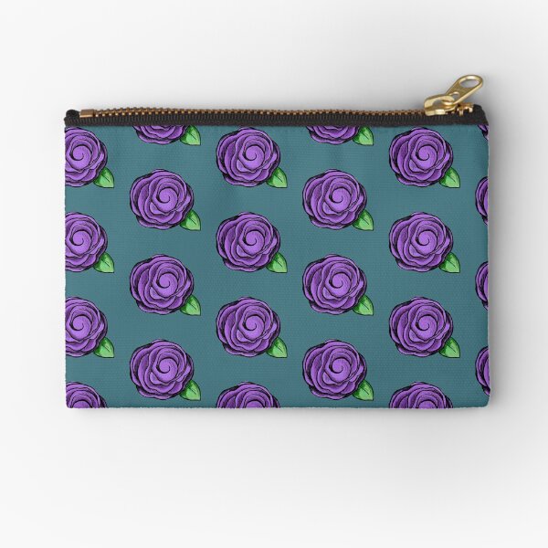 Purple Rose Zipper Pouch