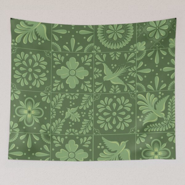 Item preview, Light Green Talavera Tile Pattern by Akbaly designed and sold by Akbaly.