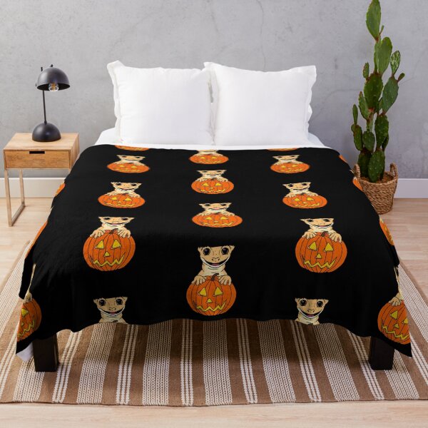 Item preview, Crested Gecko - Halloween Jack O' Lantern - Black Background designed and sold by EcoElsa.