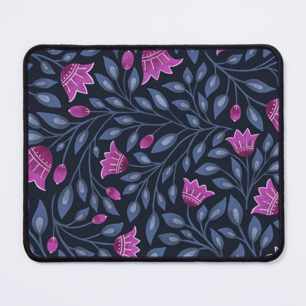 Magenta Floral Mouse Pad