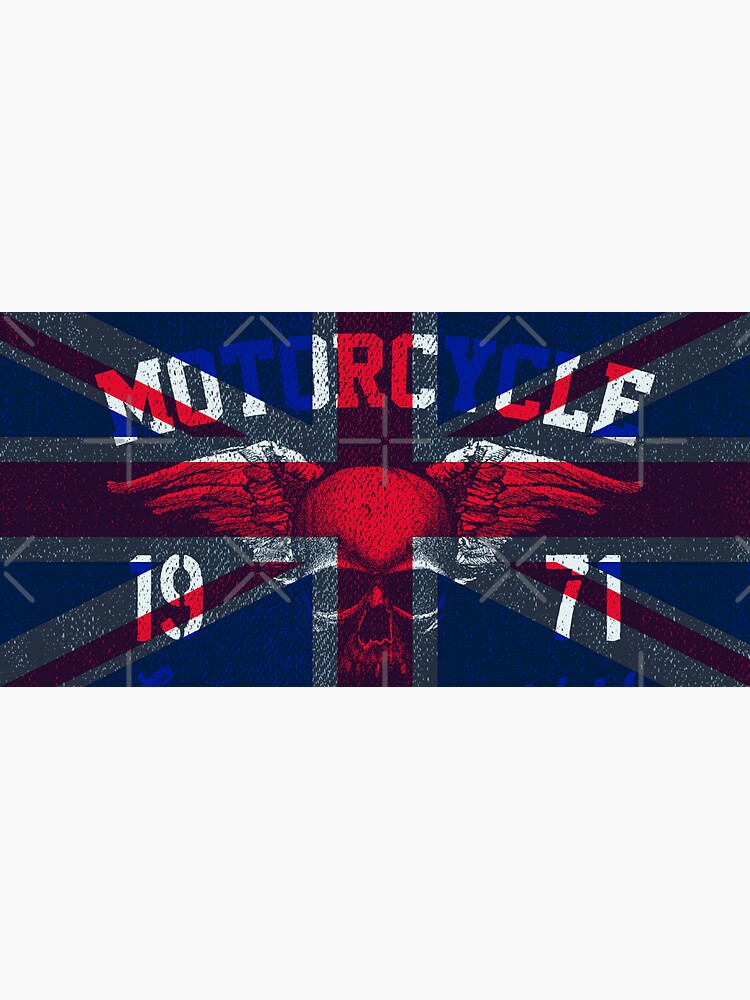 "United Kingdom Motorcycle Flag" Sticker for Sale by FikirSanat Redbubble