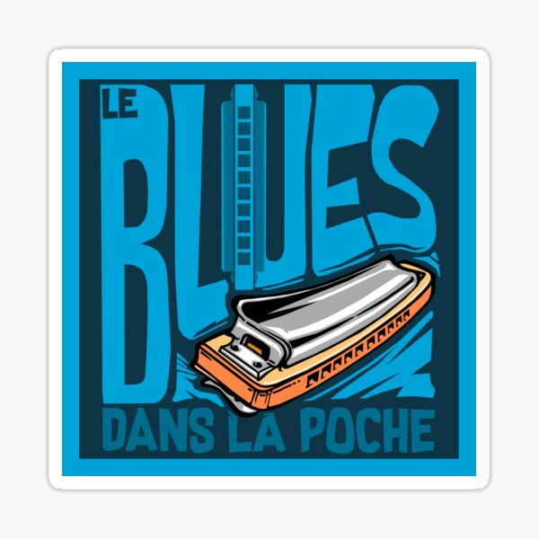 The harmonica, the Blues in the pocket ... Sticker