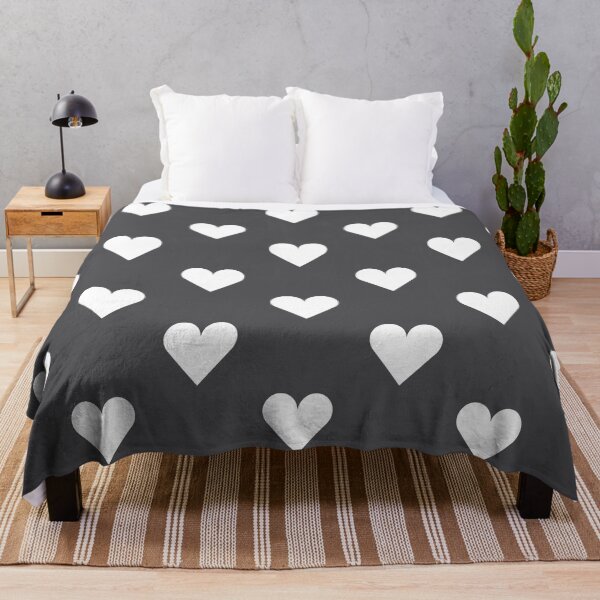 Item preview, Medium WHITE & CHARCOAL GREY LOVE HEARTS designed and sold by RachelMacht.