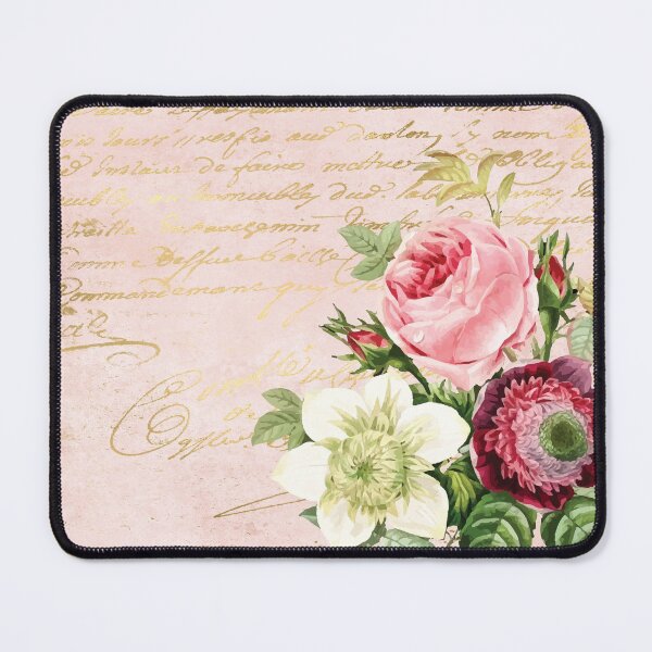 Item preview, Blush Shabby Chic Vintage Rose with Gold Script designed and sold by aprincessinsp.