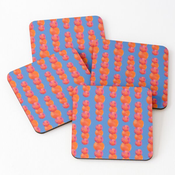 Item preview, Watercolour orange dot ornament pattern on blue sky designed and sold by yennyz.