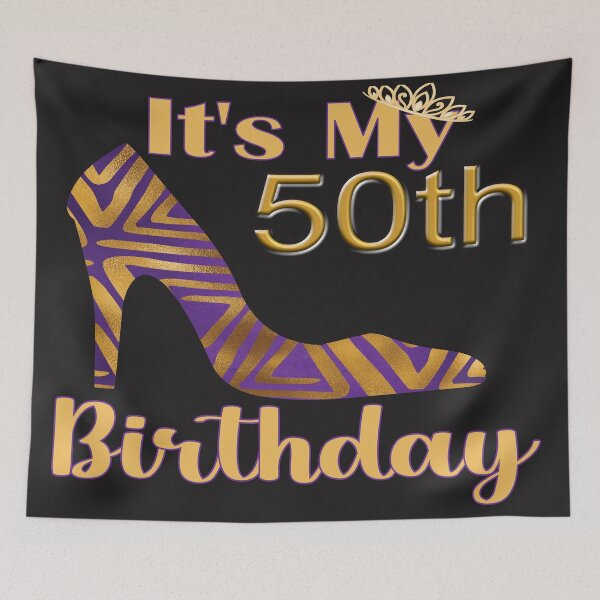 Item preview, I'm Turning 50 Purple and Gold High Heel Pump designed and sold by evadeedesigns.