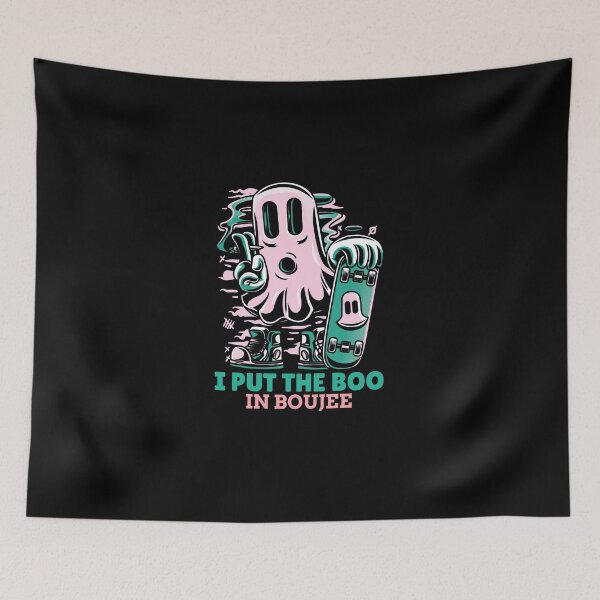 Item preview, I put the Boo in Boujee! Cute skateboarding blunt smoking Halloween ghost! designed and sold by HROC.