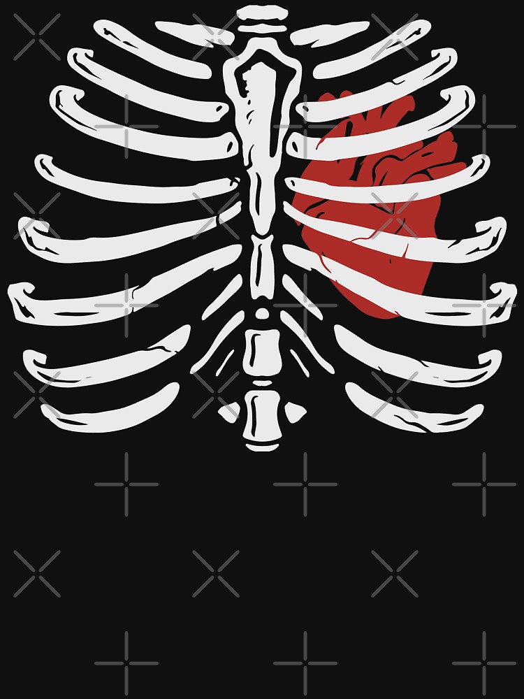 Buy 'Spooky Ribcage Skeleton Orange' by RetroGear as a T-Shirt, Classic T- Shirt, Tri-blend T…