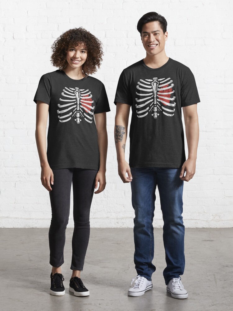 Skeleton Heart Rib Cage X-Ray Funny Halloween Men's Tall T-Shirt