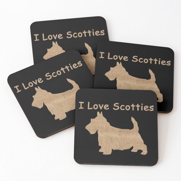 Item preview, Burlap Textured Scottie Dog Silhouette For Scottish Terrier Dog Lover designed and sold by LashCreations.