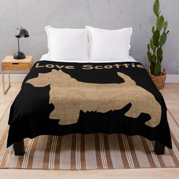 Item preview, Burlap Textured Scottie Dog Silhouette For Scottish Terrier Dog Lover designed and sold by LashCreations.