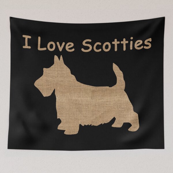 Item preview, Burlap Textured Scottie Dog Silhouette For Scottish Terrier Dog Lover designed and sold by LashCreations.