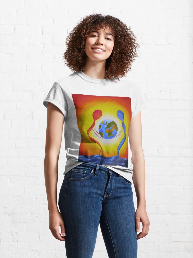 Thumbnail 4 of 7, Classic T-Shirt, World handshake designed and sold by Werner Szendi.