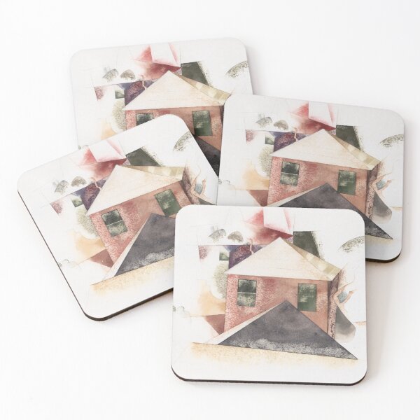 Item preview, Modern Art Houses with Red (1917) by Charles Demuth designed and sold by Designedbysm.