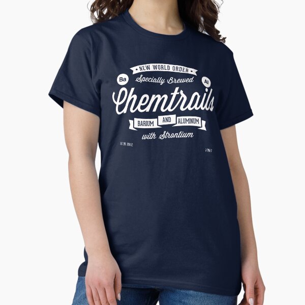 Vista previa del artículo con la obra «Chemtrails BA AL (bario y aluminio)», diseñado y vendido por iwantlibertees.