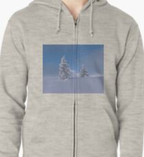 Winter Einsamkeit Hoodie mit Reißverschluss