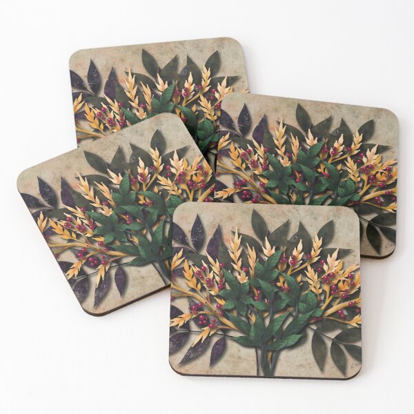 Item preview, Berries and Leaves on Beige Texture Puzzle | Cherie's Art(c)2020 designed and sold by CheriesArt.