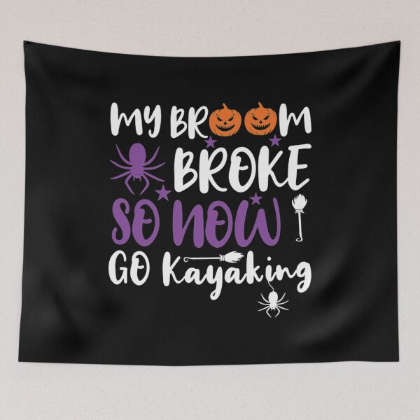 Item preview, Kayaking Halloween Costume T-ShirtMy Broom Broke So Now I Go Kayaking Vintage Funny Scary Paddler Witch Paddling Lover Halloween Costume Gift Father's Day Mother's Day Christmas Birthday For Men Women designed and sold by ShopBaoloc.