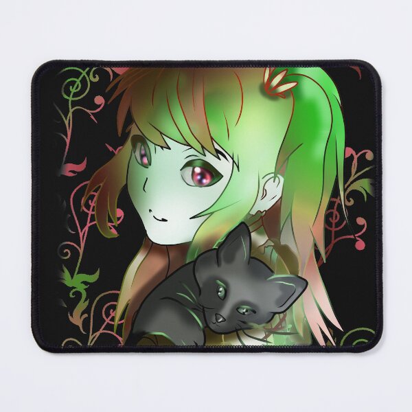 Item preview, Green witch sorcerer with black kitten designed and sold by CuisineCat.