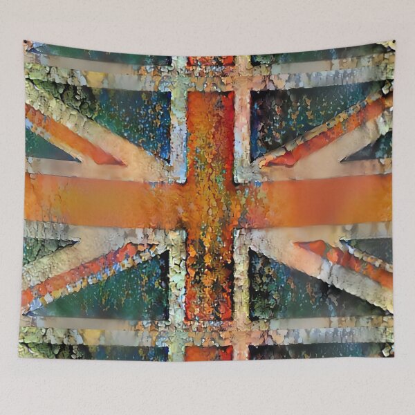 Item preview, Old rusty Union Jack UK flag sign. designed and sold by PrintPit.