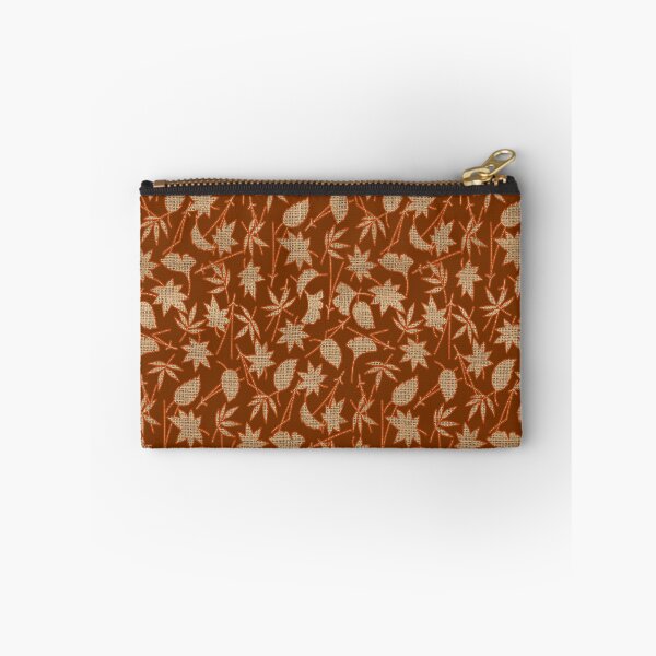 Item preview, Burlap Textured Autumn Leaves Seamless Pattern designed and sold by LashCreations.