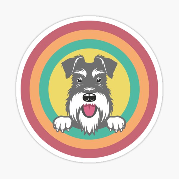 Schnauzer dog face on target design Sticker