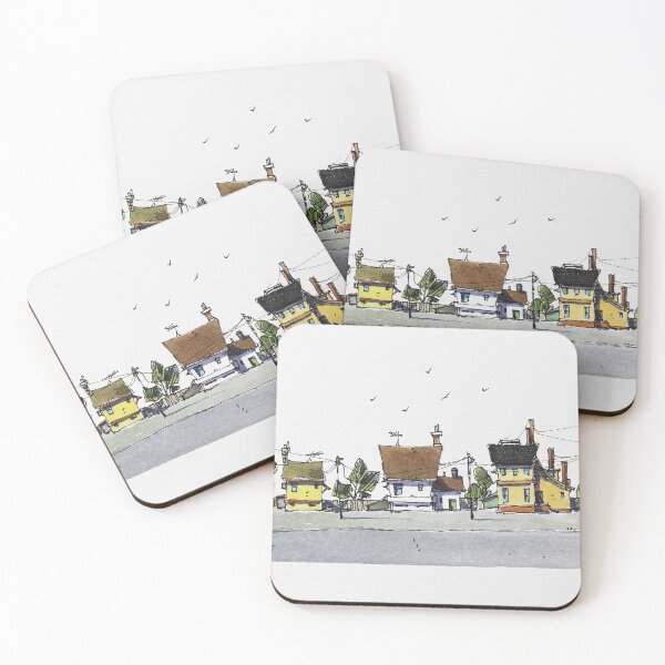 Item preview, Line and Wash watercolor street scene designed and sold by NilRochaArt.