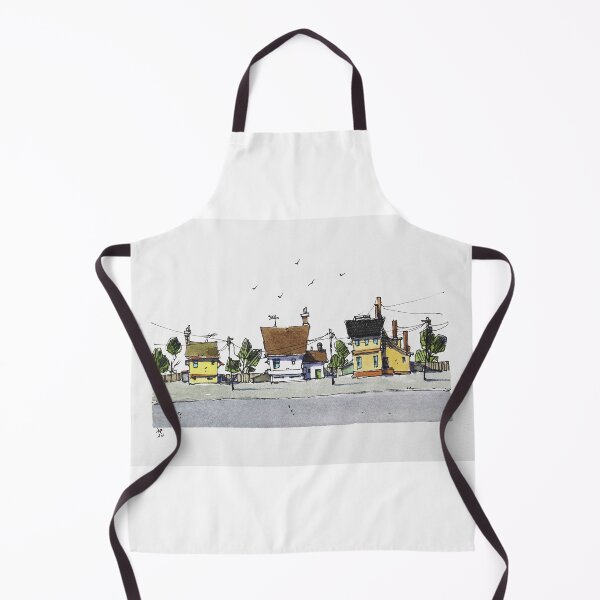 Item preview, Line and Wash watercolor street scene designed and sold by NilRochaArt.