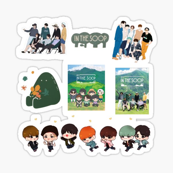 BTS EN EL PAQUETE DE PEGATINAS DE SOOP Pegatina