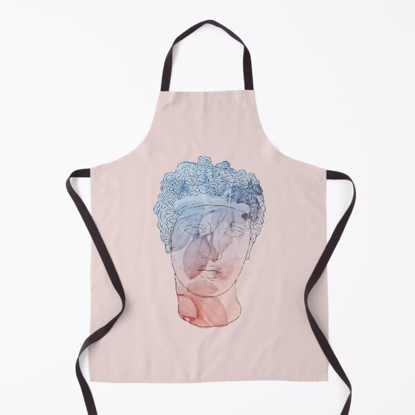 Item preview, Antique Roman head sculpture with pink and blue gradient and floral overlay. designed and sold by helga-wigandt.