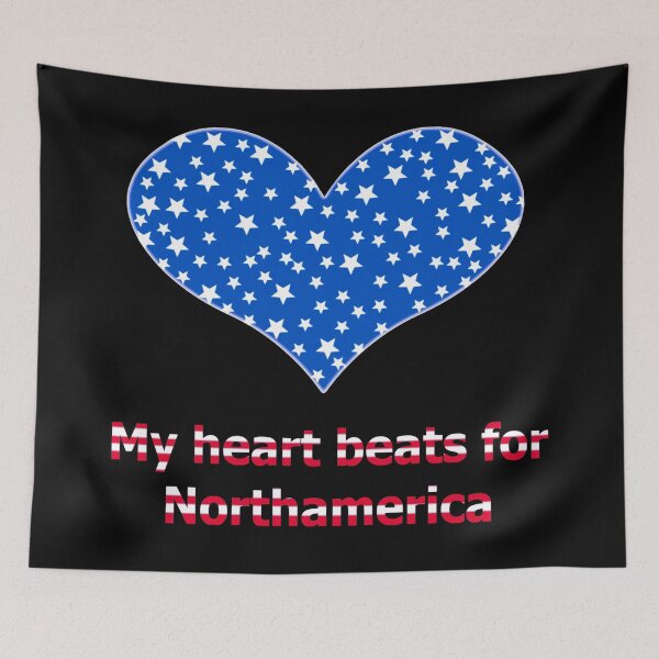 Item preview, My heart beats for north America, American, USA fan gifts designed and sold by Kirei-Lily.