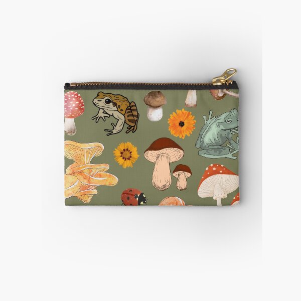 Item preview, Cottagecore Flowers, Frogs, Mushrooms, and Floral Pattern Collage designed and sold by MiaDelelai.