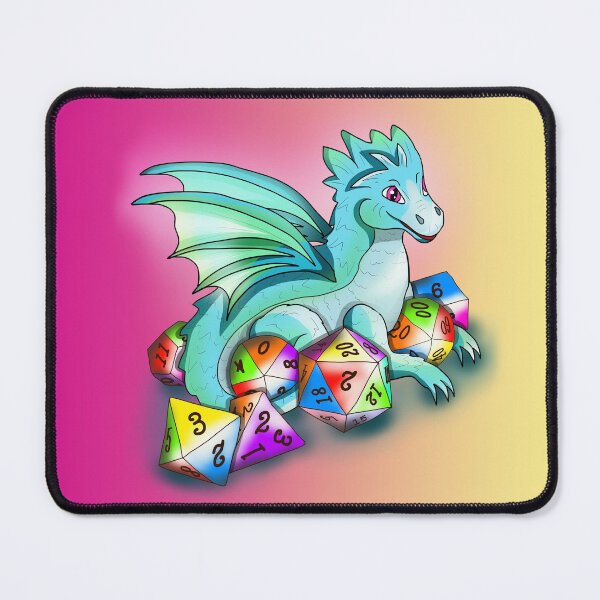 Item preview, Cute baby dragon with dice for dungeons and dragons fans designed and sold by CuisineCat.