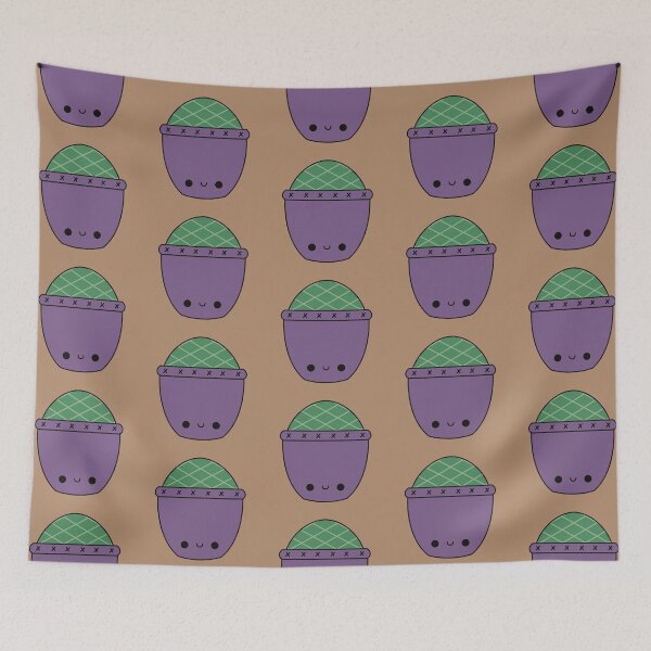 Item preview, Cute Kawaii Cactus In Purple Pot designed and sold by KawaiiByDice.