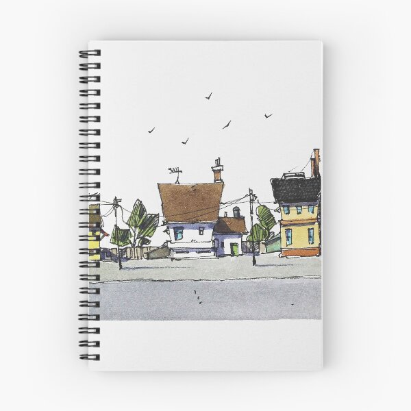 Item preview, Line and Wash watercolor street scene designed and sold by NilRochaArt.