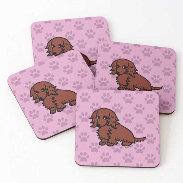 Item preview, Cute Dachshund Red Long Haired designed and sold by HappyLabradors.