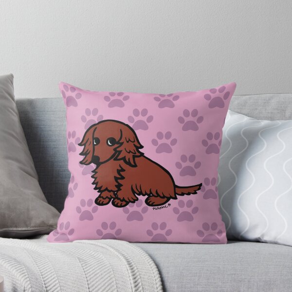 Item preview, Cute Dachshund Red Long Haired designed and sold by HappyLabradors.