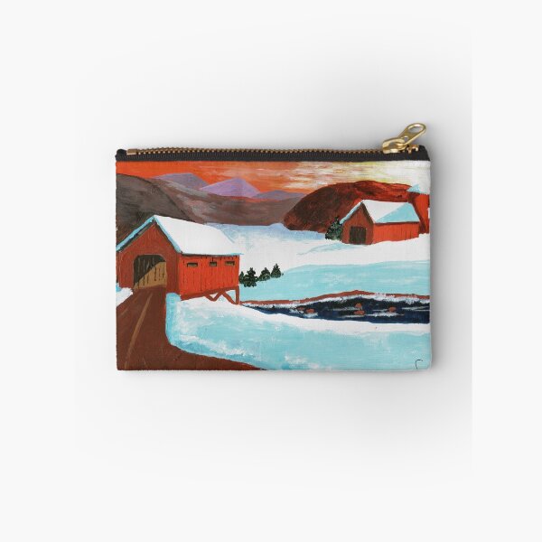 Item preview, red barn and wooden bridge designed and sold by pvcornelis.