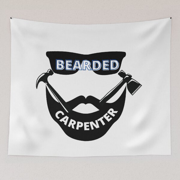 Item preview, BEARDED CARPENTER BLUE TEXT designed and sold by wildwhimsical.