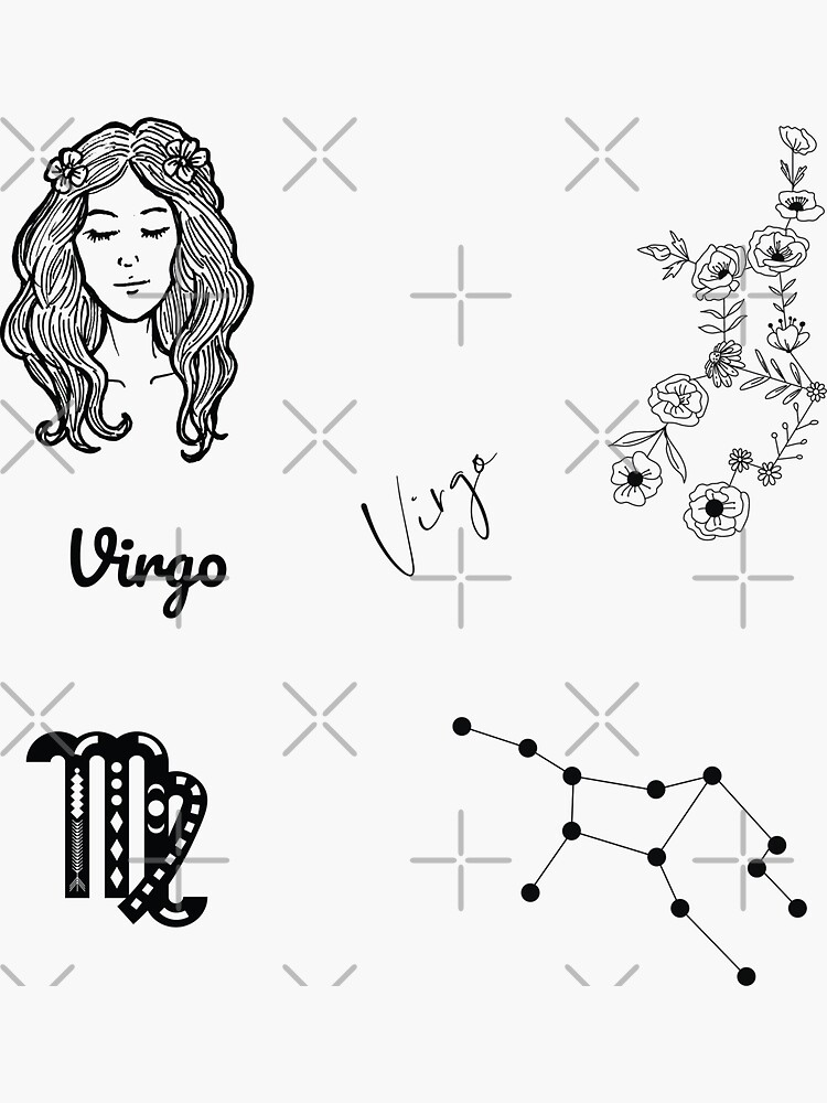 Pegatina Rasgos Del Signo Del Zodiaco Virgo De Gmatter Redbubble