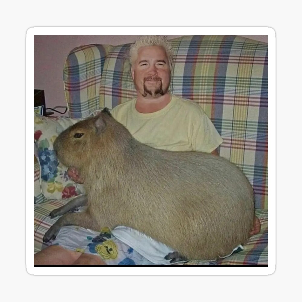 guy fieri with capybara Poster