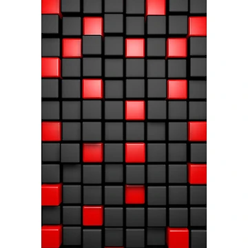 Artwork thumbnail, Red and Black Blocks Abstract, Modern Pattern by R10E