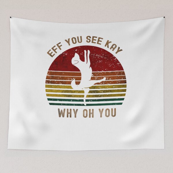 Item preview, Eff You See Kay Why Oh You Dog Yoga Pose Retro Vintage Design designed and sold by adamtepl.