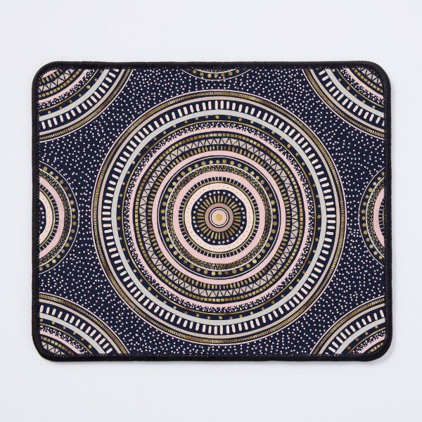 Item preview, Gold Pink Geometric Doodles Blue Mandala designed and sold by NdesignTrend.