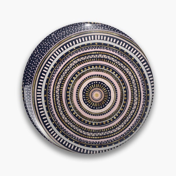 Item preview, Gold Pink Geometric Doodles Blue Mandala designed and sold by NdesignTrend.